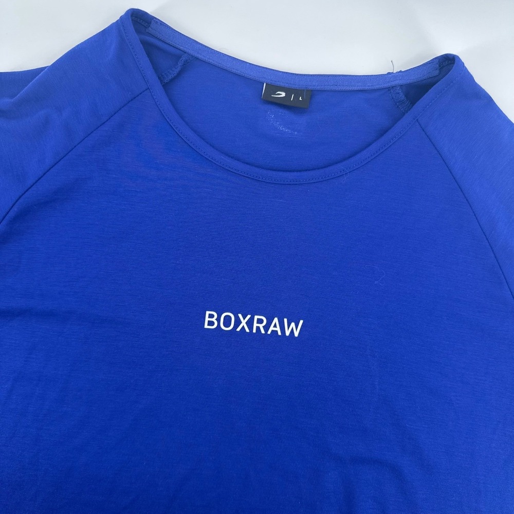 Boxraw Performance T-Shirt Mens Large Blue SMRTTEC Raglan Sleeve Training Tee